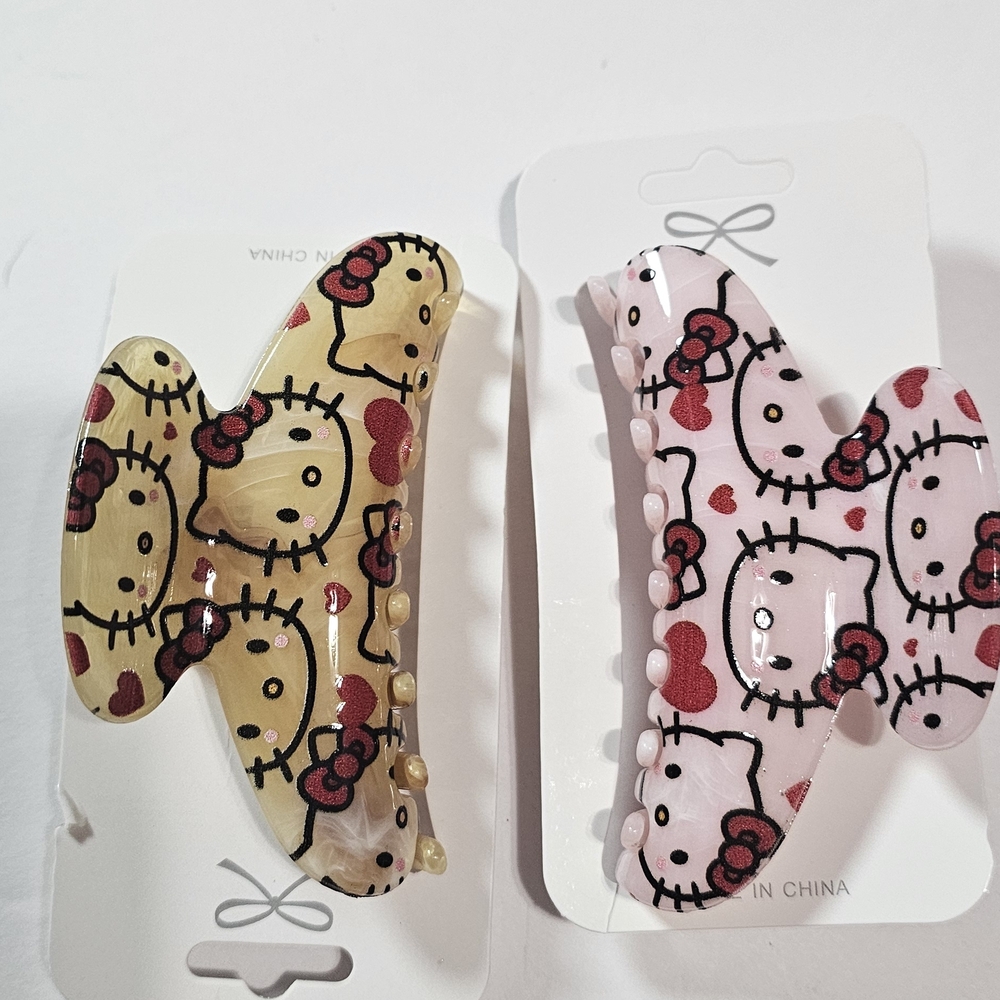 Sanrio Hello‎ Kitty Hair Clips - Yellow and Pink Set Of 2